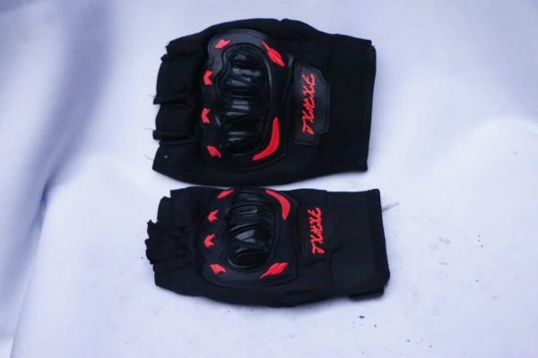 Motorcycle Synthetic Leather Half Finger Hand Gloves for Pro Biker