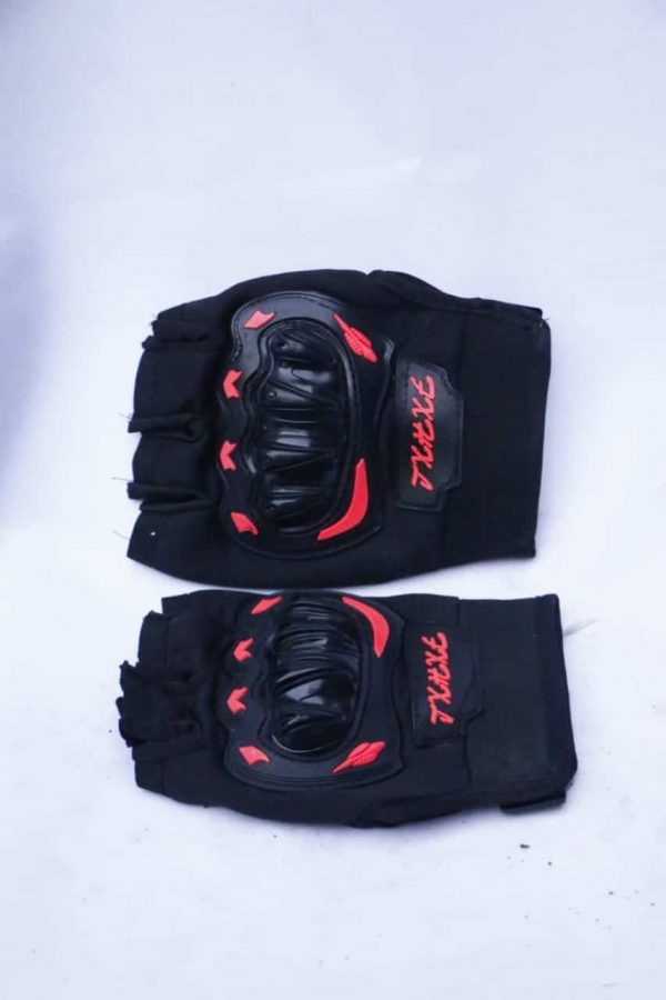 Motorcycle Synthetic Leather Half Finger Hand Gloves for Pro Biker